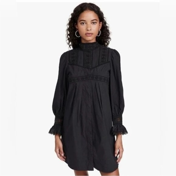 Rebecca Taylor Applique Lace  Poplin Dress Size 4 NEW - Picture 1 of 5